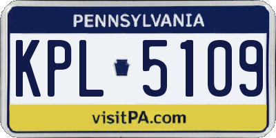 PA license plate KPL5109