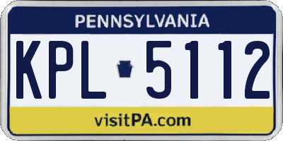 PA license plate KPL5112