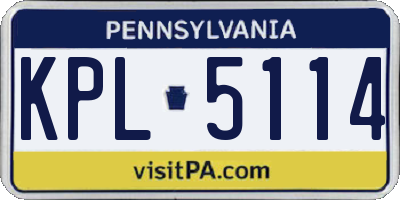 PA license plate KPL5114