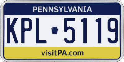 PA license plate KPL5119