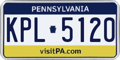 PA license plate KPL5120