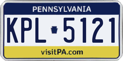 PA license plate KPL5121