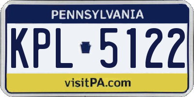 PA license plate KPL5122