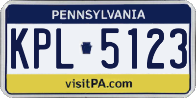 PA license plate KPL5123