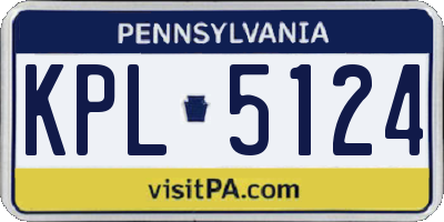 PA license plate KPL5124
