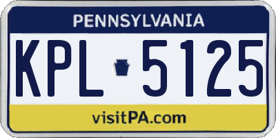PA license plate KPL5125
