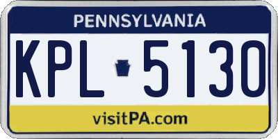 PA license plate KPL5130