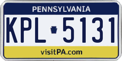 PA license plate KPL5131