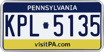 PA license plate KPL5135