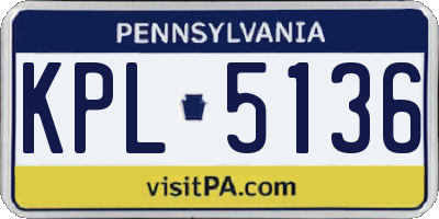 PA license plate KPL5136