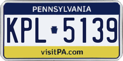 PA license plate KPL5139