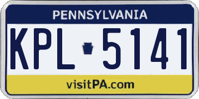 PA license plate KPL5141