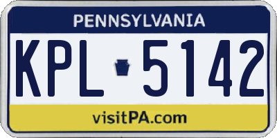 PA license plate KPL5142