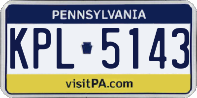 PA license plate KPL5143