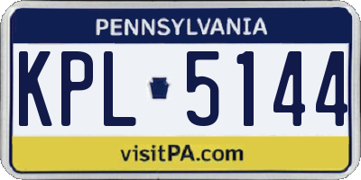 PA license plate KPL5144