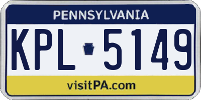 PA license plate KPL5149