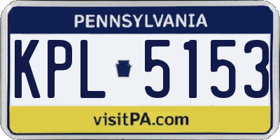 PA license plate KPL5153