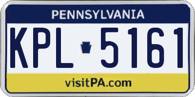 PA license plate KPL5161