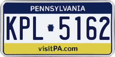 PA license plate KPL5162