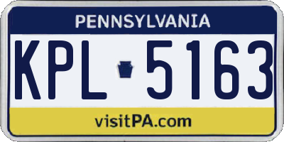 PA license plate KPL5163