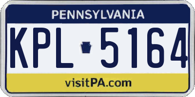 PA license plate KPL5164