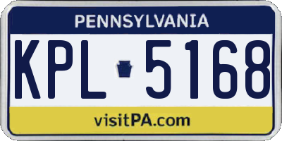 PA license plate KPL5168