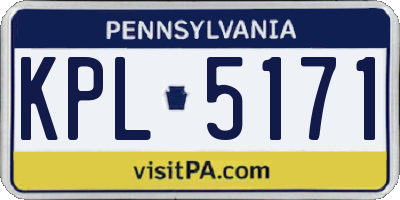 PA license plate KPL5171