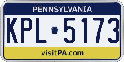 PA license plate KPL5173