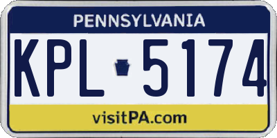 PA license plate KPL5174