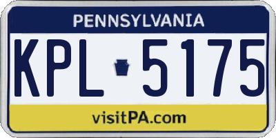 PA license plate KPL5175