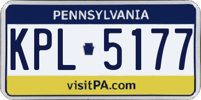 PA license plate KPL5177