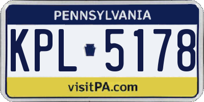 PA license plate KPL5178