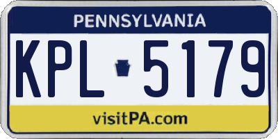 PA license plate KPL5179