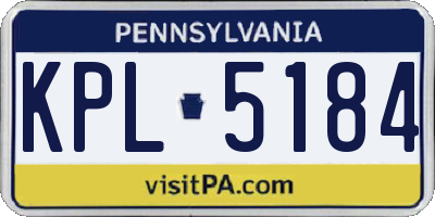 PA license plate KPL5184