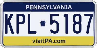 PA license plate KPL5187