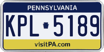 PA license plate KPL5189