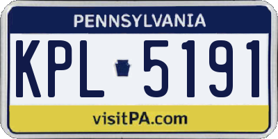 PA license plate KPL5191