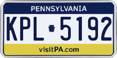 PA license plate KPL5192
