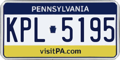 PA license plate KPL5195