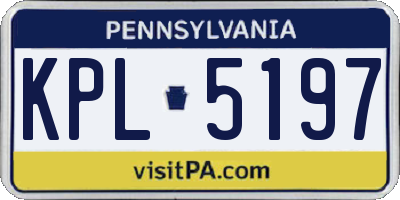 PA license plate KPL5197