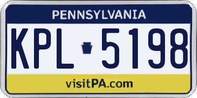 PA license plate KPL5198