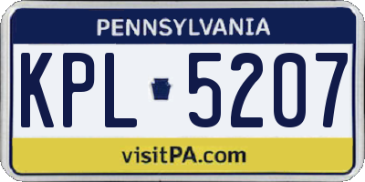 PA license plate KPL5207
