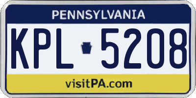 PA license plate KPL5208