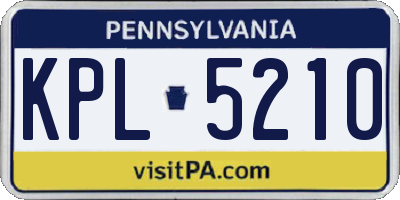 PA license plate KPL5210