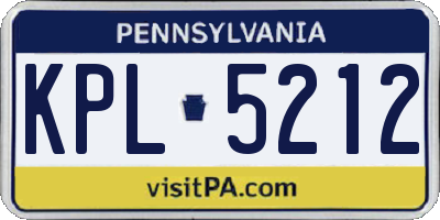PA license plate KPL5212