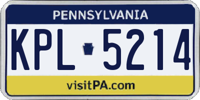 PA license plate KPL5214