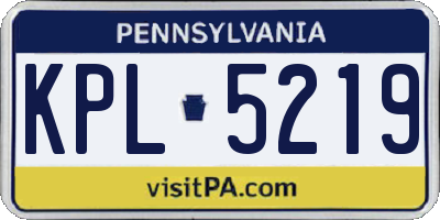 PA license plate KPL5219