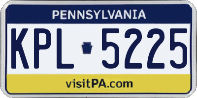 PA license plate KPL5225