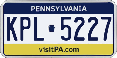 PA license plate KPL5227