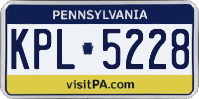 PA license plate KPL5228